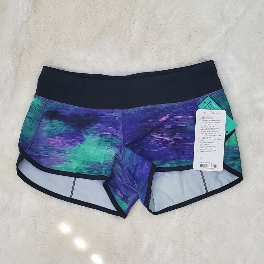 Lululemon Speed Up Shorts Rio Nights Multi Sz 6 NWT